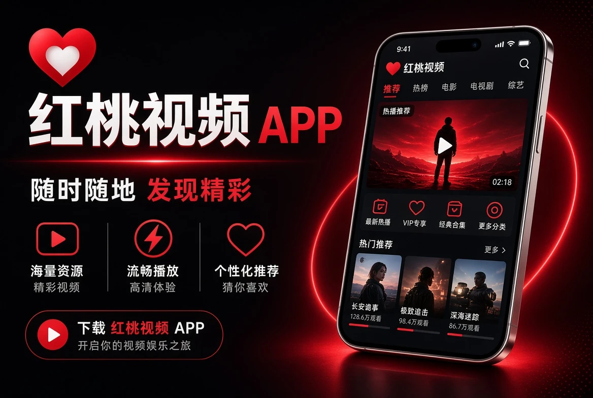 红桃视频 APP移动内容浏览示意